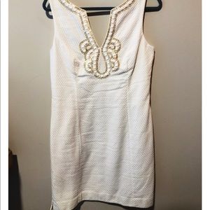 Lilly Pulitzer white and gold dress